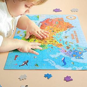 Puzzle Mideer Harta Chinei și Harta Lumii (MD1519)