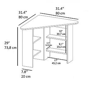 Masa de birou Trendy Corner Antracit (Gri)
