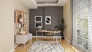 Etajera Dogtas MAYER 90cm Alb/Natural(Maro)