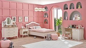 Pat copii Dogtas RIENA 100x200cm Alb/Roz