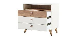 Comoda Dogtas MAYER 90.6cm Alb/Stejar (Maro)