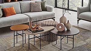 Masuta de cafea, reviste Dogtas PIERO 45cm Nuc (Maro)/Auriu