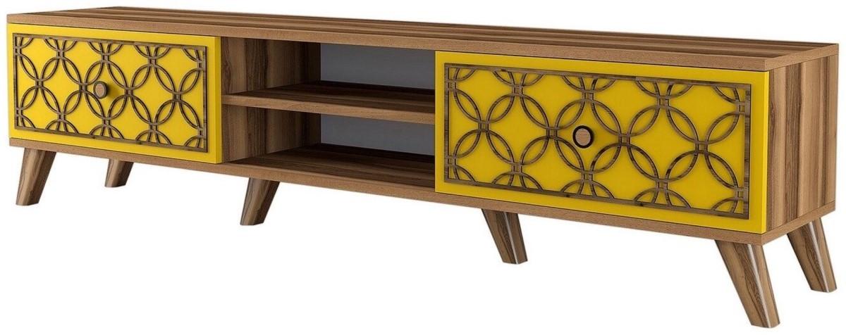 Tumba pentru televizor Trendy Clasa Nuc (Maro)/Galben