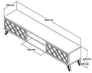 Tumba pentru televizor Trendy Clasa Nuc (Maro)/Galben