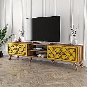 Tumba pentru televizor Trendy Clasa Nuc (Maro)/Galben