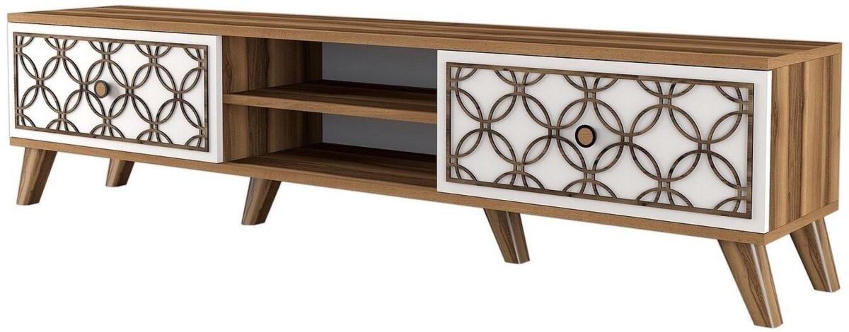 Tumba pentru televizor Trendy Clasa Nuc (Maro)/Alb