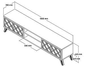 Tumba pentru televizor Trendy Clasa Nuc (Maro)/Alb