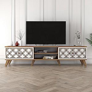 Tumba pentru televizor Trendy Clasa Nuc (Maro)/Alb