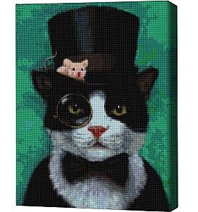 Pictura cu diamante BrushMe Pisicuț gentleman, Lucia Heffernan 40*50 сm (fără cutie)
