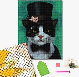 Pictura cu diamante BrushMe Pisicuț gentleman, Lucia Heffernan 40*50 сm (fără cutie)