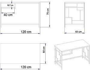 Masa de birou Trendy Victory Auriu/Alb
