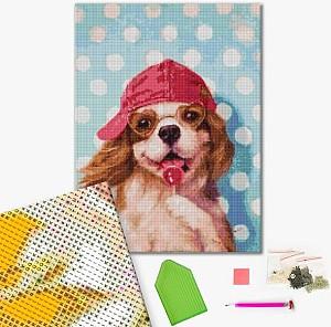 Pictura cu diamante BrushMe Cățeluș cu acadea, Lucia Heffernan 40*50 сm (fără cutie)