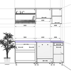 Set mobila bucatarie Ambianta Iris 1.8 m Alb Samoa