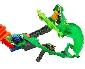  Hot Wheels Demolarea Dragonului cu 2 mașini Monster Trucks 1:64