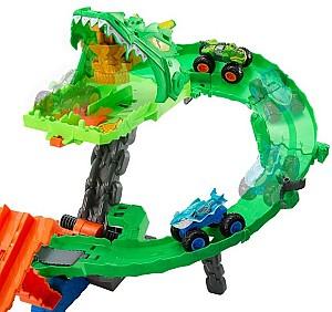  Hot Wheels Demolarea Dragonului cu 2 mașini Monster Trucks 1:64