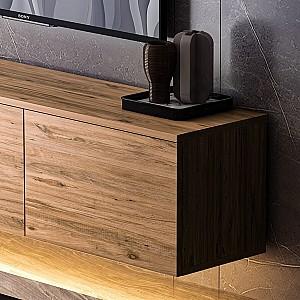 Tumba pentru televizor Trendy Iluminat cu neon Pin Atlantic (Maro)