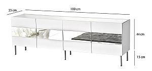 Tumba pentru televizor Trendy Leon Alb/Argintiu