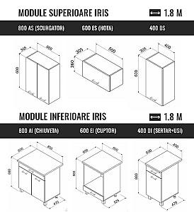 Set mobila bucatarie Ambianta Iris 1.8 m Bardolino