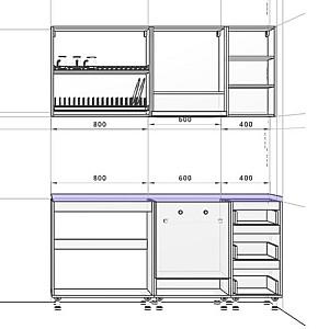 Set mobila bucatarie Ambianta Astra 1.8 m Catania / Fungo
