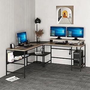 Masa de birou Trendy Greta L Matte Dore (Maro)/Negru