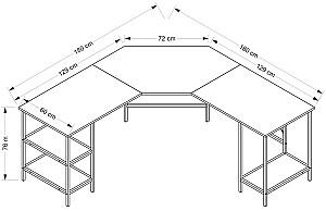 Masa de birou Trendy Power L 8538 Dore (Maro)