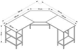 Masa de birou Trendy Power L Alb