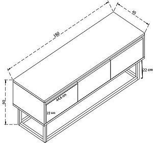 Tumba pentru televizor Trendy Tilsim 180 Negru/Pin (Maro)