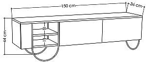 Tumba pentru televizor Trendy Norfolk Alb