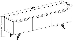 Tumba pentru televizor Trendy Prag Antracit (Gri)/Stejar (Bej)