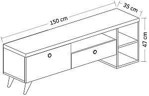 Tumba pentru televizor Trendy Parion Negru/Stejar (Maro)