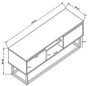 Tumba pentru televizor Trendy Belinda 140 Negru/Pin (Maro)