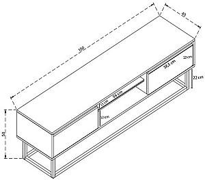 Tumba pentru televizor Trendy Belinda 180 Negru/Pin (Maro)