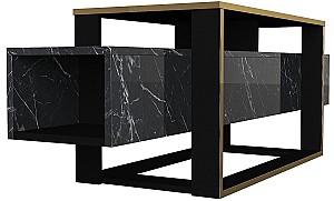 Tumba pentru televizor Trendy Bianco Negru/Auriu