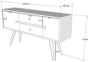 Tumba pentru televizor Trendy Odense Alb/Nuc (Maro)