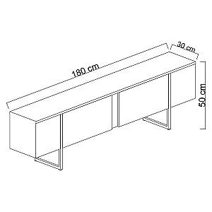 Tumba pentru televizor Trendy Lux Nuc (Maro)/Negru