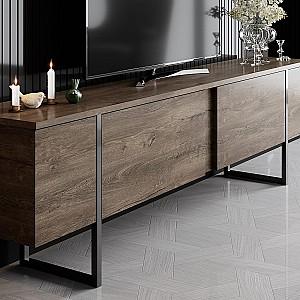 Tumba pentru televizor Trendy Lux Nuc (Maro)/Negru