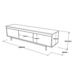 Tumba pentru televizor Trendy LV1-RL Argintiu/Negru