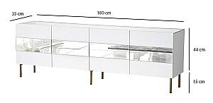 Tumba pentru televizor Trendy Leon Alb/Auriu