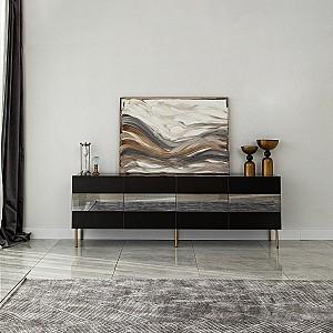 Tumba pentru televizor Trendy Leon Auriu/Fumuriu (Gri)