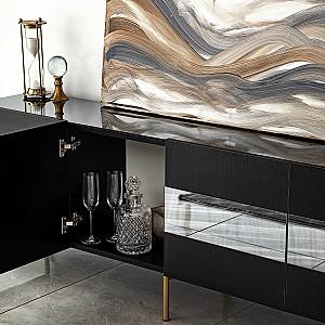 Tumba pentru televizor Trendy Leon Auriu/Fumuriu (Gri)