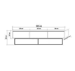 Tumba pentru televizor Trendy Milo 180 Nuc (Maro)/Negru