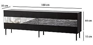 Tumba pentru televizor Trendy Leon Negru/Fume (Gri)