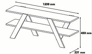 Tumba pentru televizor Trendy De baza 146 Alb/Nuc (Maro)
