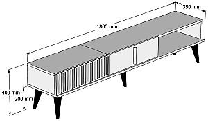 Tumba pentru televizor Trendy Milano Nuc (Maro)/Marmura Alba