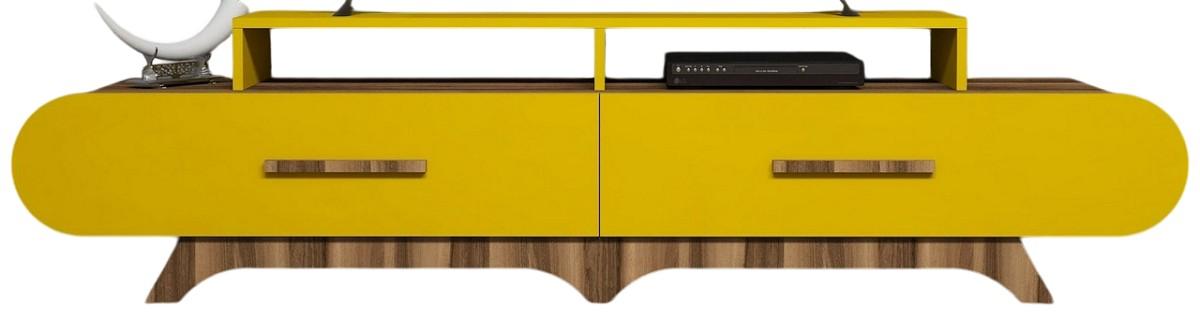 Tumba pentru televizor Trendy Flora Nuc (Maro)/Galben