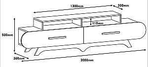 Tumba pentru televizor Trendy Flora Nuc (Maro)/Galben