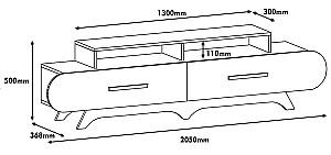Tumba pentru televizor Trendy Flora Nuc (Maro)/Crem (Bej)
