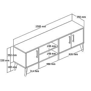 Tumba pentru televizor Trendy Exxen 1582 Nuc (Maro)