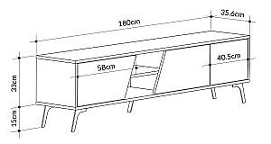 Tumba pentru televizor Trendy Fiona Stejar (Bej)/Alb