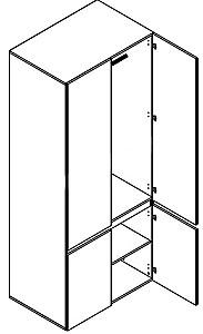 Dulap Yasen London SZF4D_90 Cașemir / Antracit